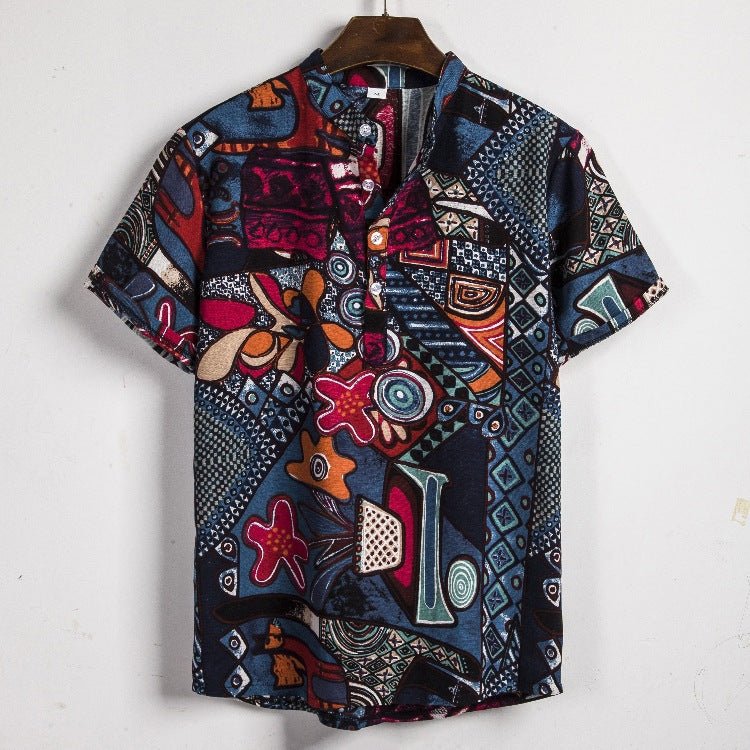 New Short-sleeved Linen Shirt For Men - NextthinkShop