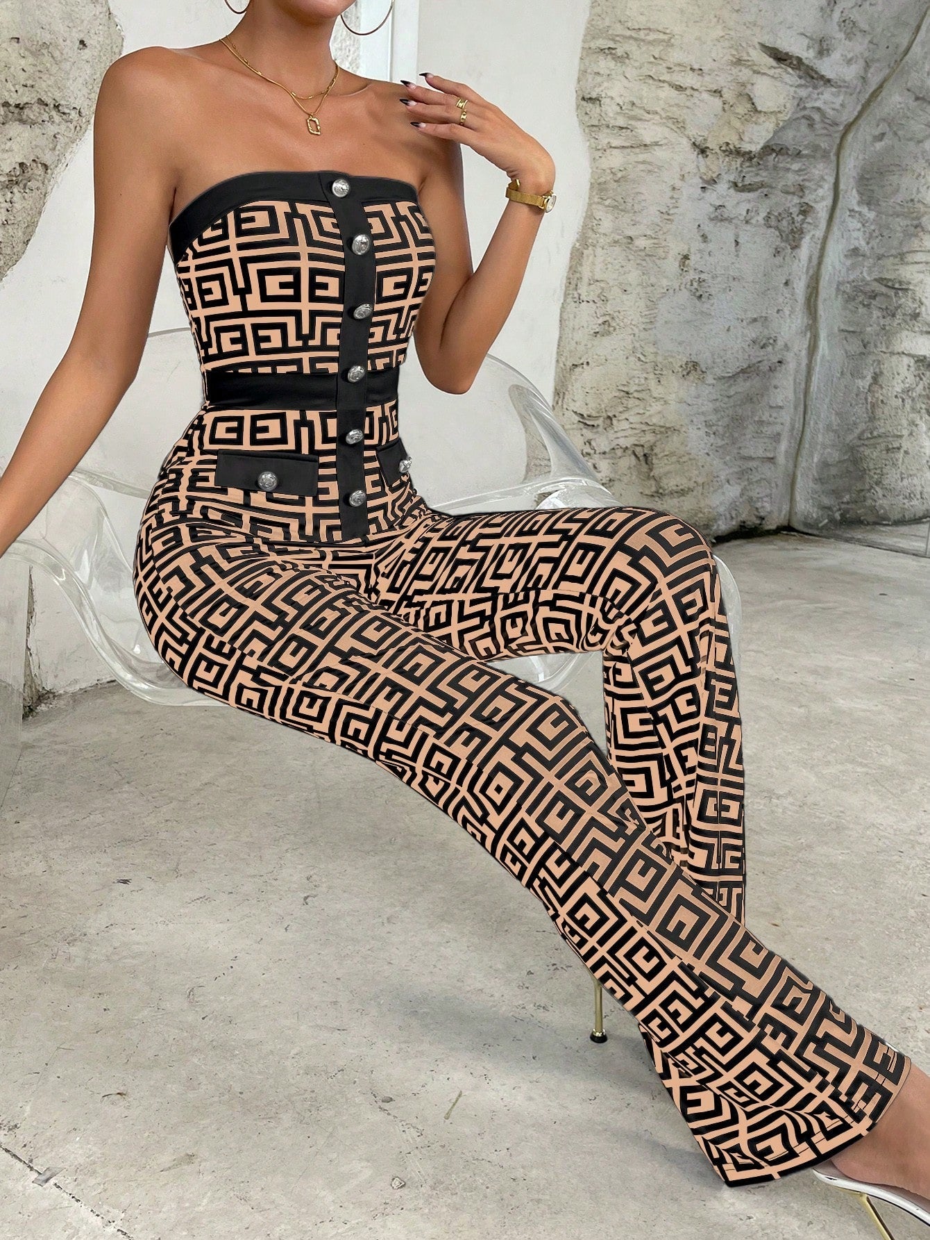 Womens Strapless Jumpsuit