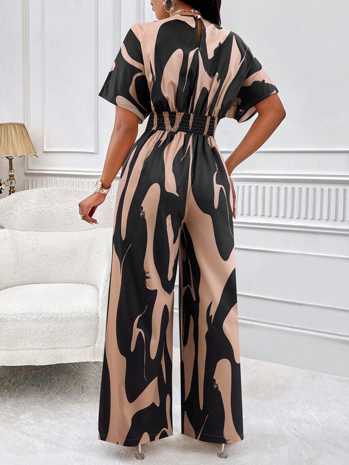 short sleeve wide leg jumpsuit