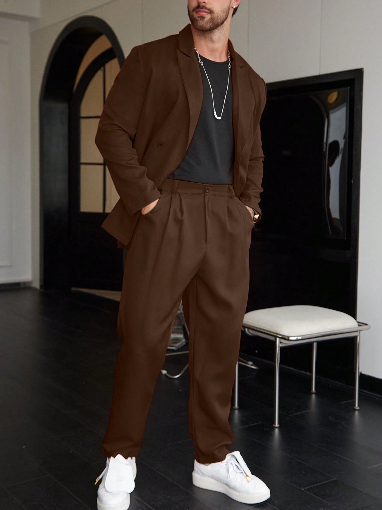 Nextthink Men Lapel Collar Blazer & Suit Pants - NextthinkShopsm2308172481008974