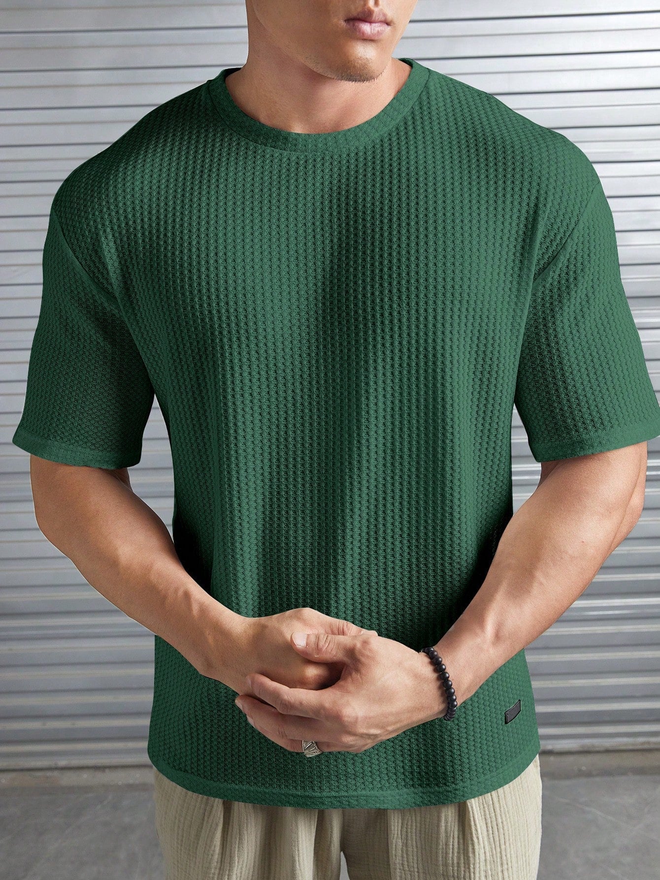 Nextthink Men's Solid Color Waffle-Knit Tee - NextthinkShopsm2303280205061553