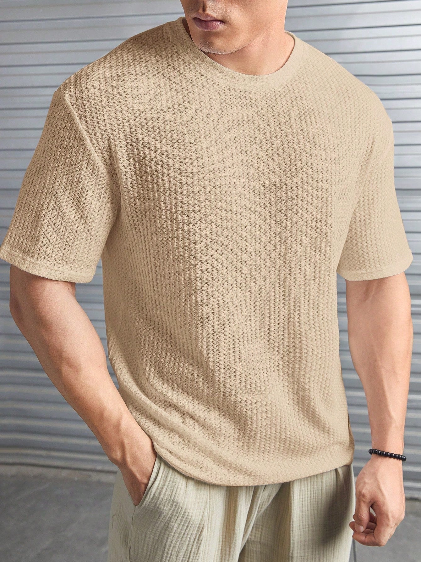 Nextthink Men's Solid Color Waffle-Knit Tee - NextthinkShopsm2303280205061553