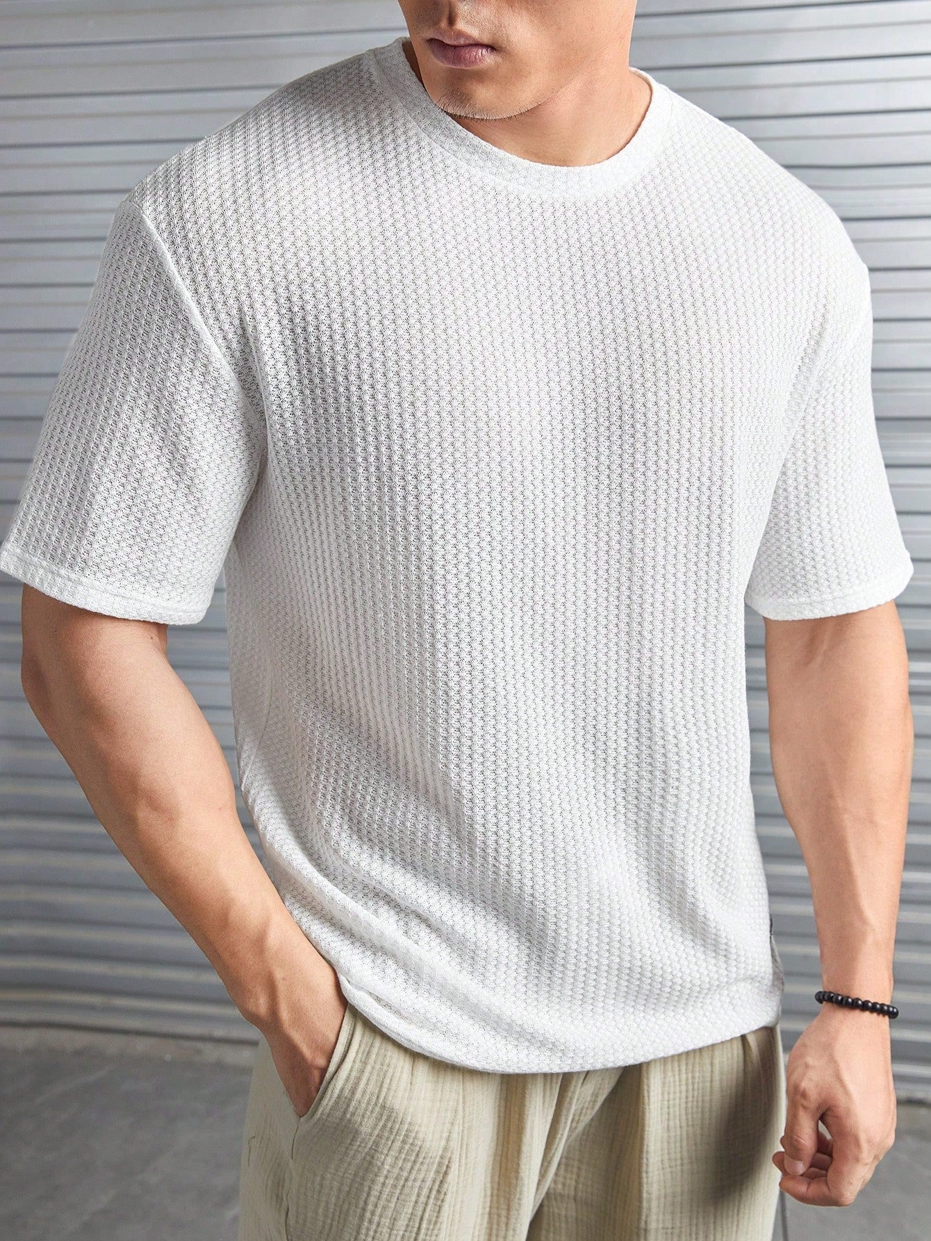 Nextthink Men's Solid Color Waffle-Knit Tee - NextthinkShopsm2303280205061553