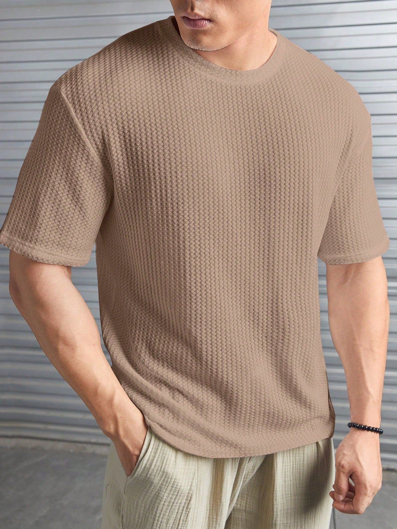 Nextthink Men's Solid Color Waffle-Knit Tee - NextthinkShopsm2303280205061553