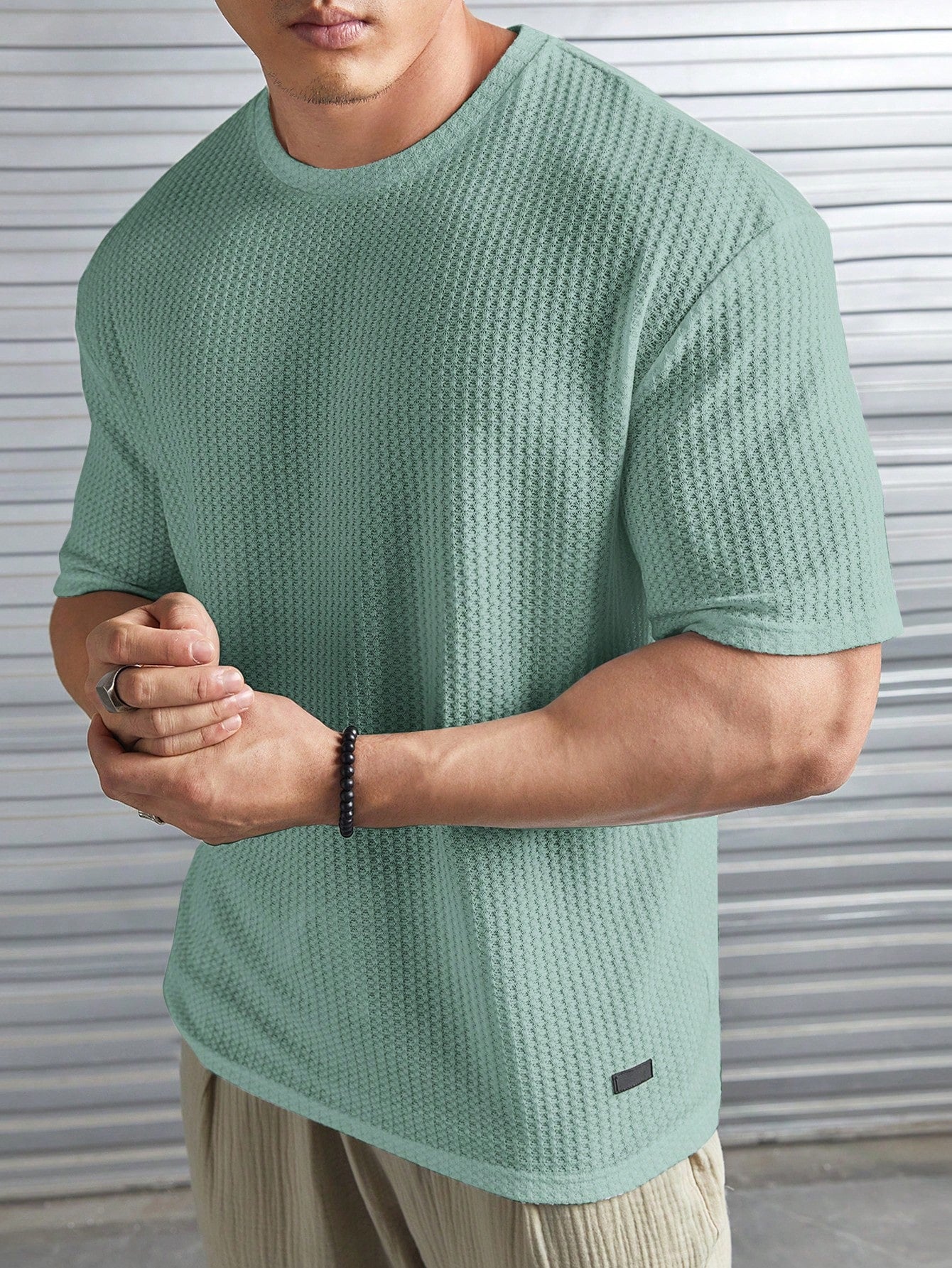 Nextthink Men's Solid Color Waffle-Knit Tee - NextthinkShopsm2303280205061553