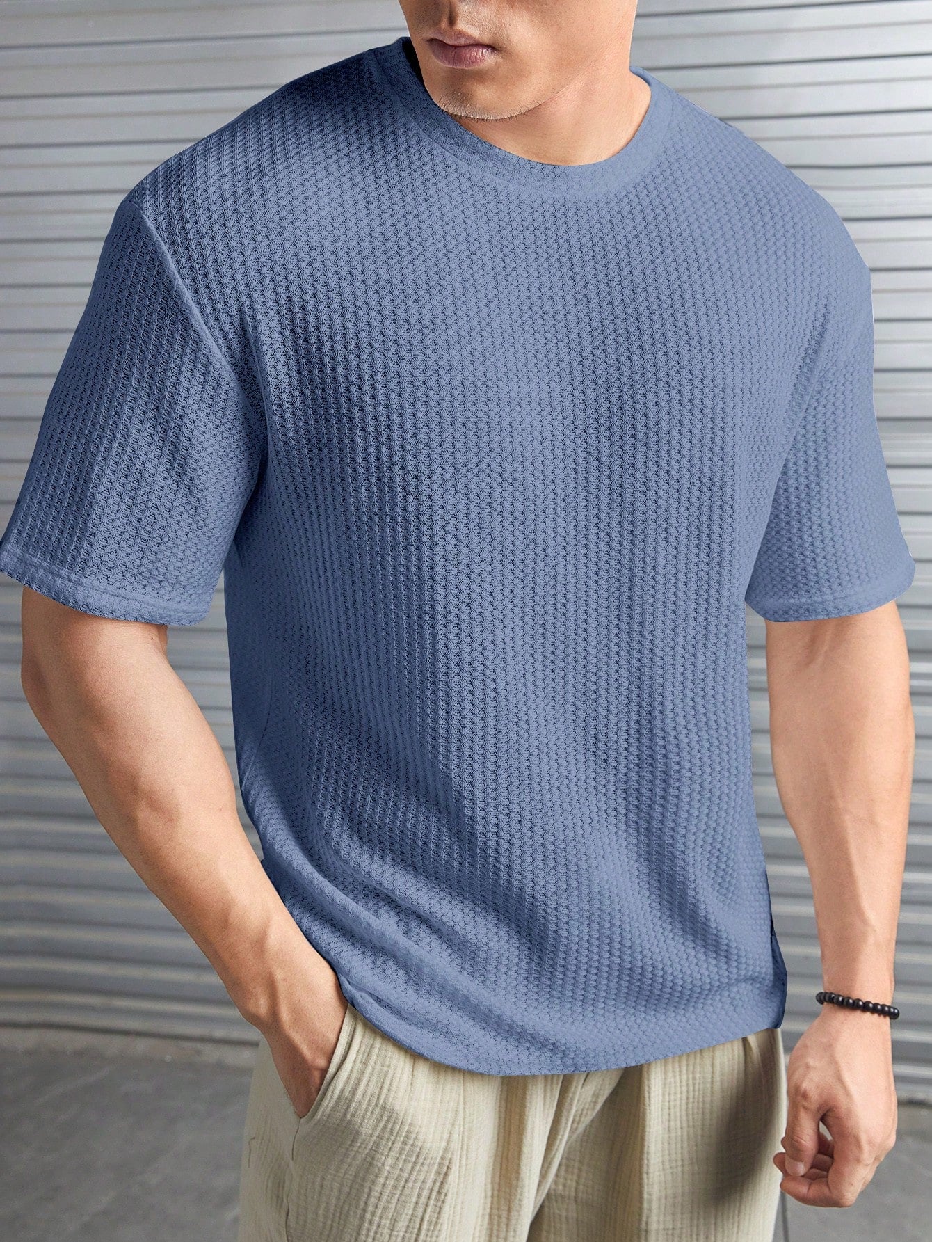 Nextthink Men's Solid Color Waffle-Knit Tee - NextthinkShopsm2303280205061553