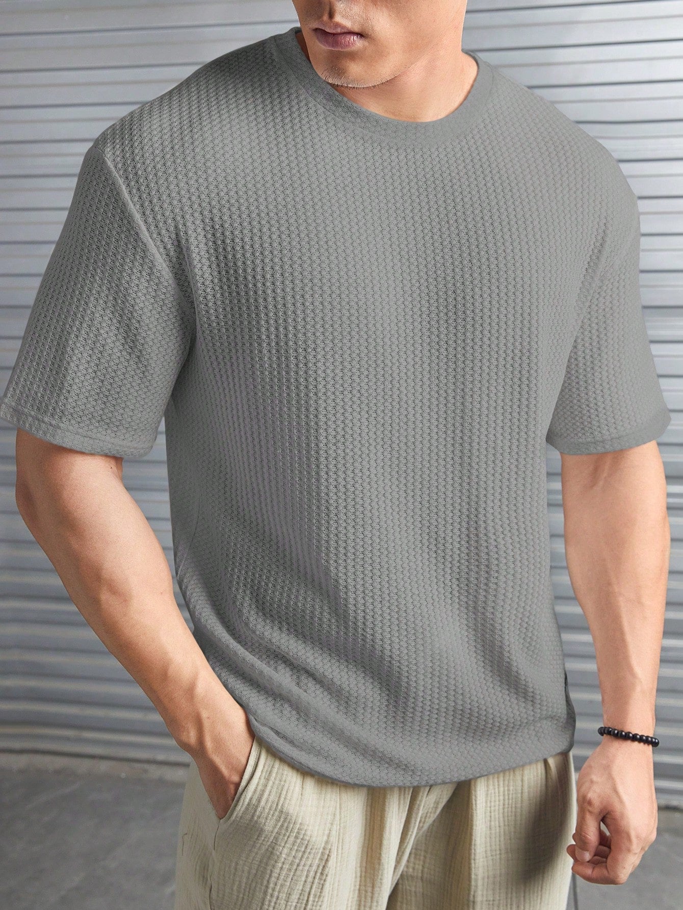 Nextthink Men's Solid Color Waffle-Knit Tee - NextthinkShopsm2303280205061553