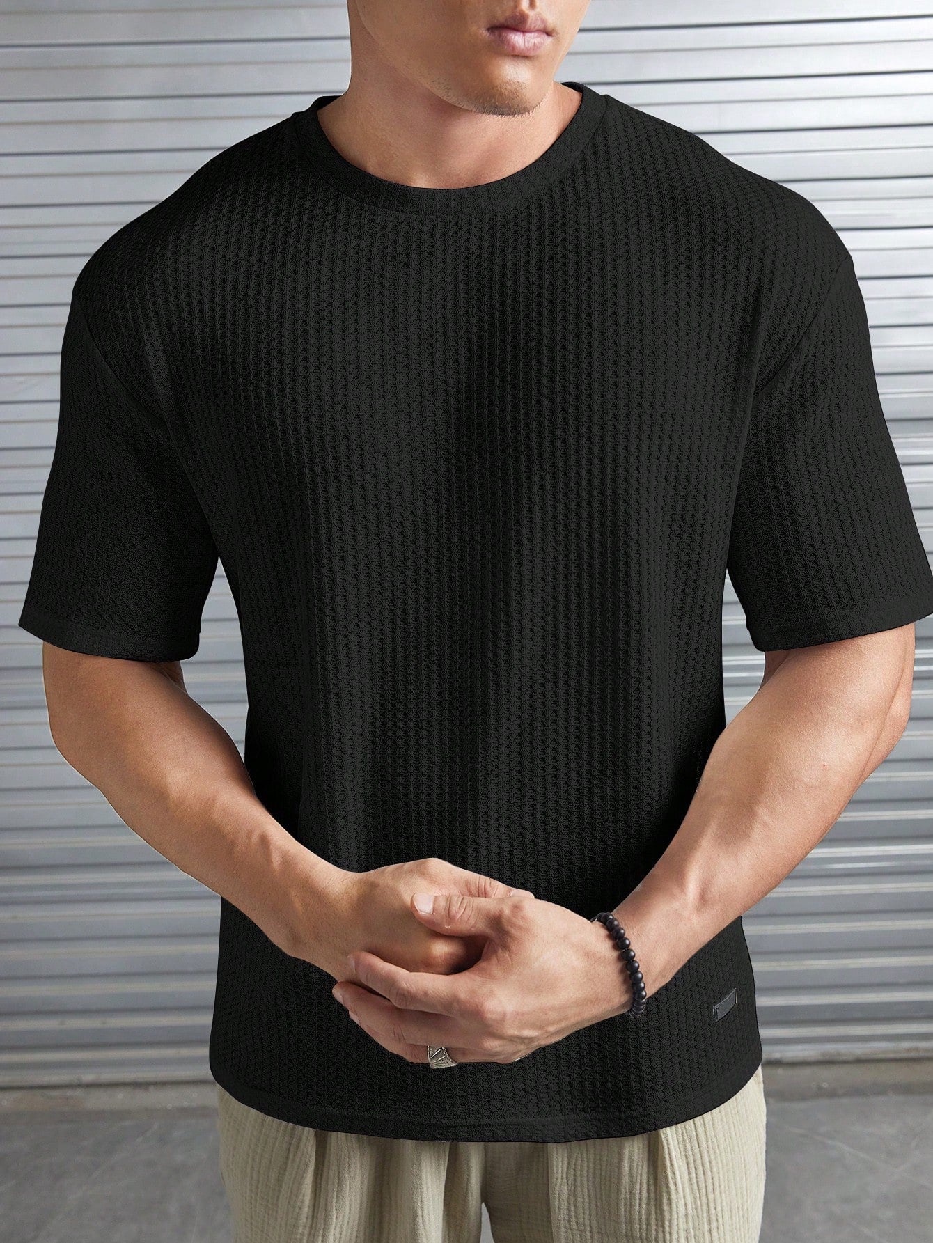 Nextthink Men's Solid Color Waffle-Knit Tee - NextthinkShopsm2303280205061553