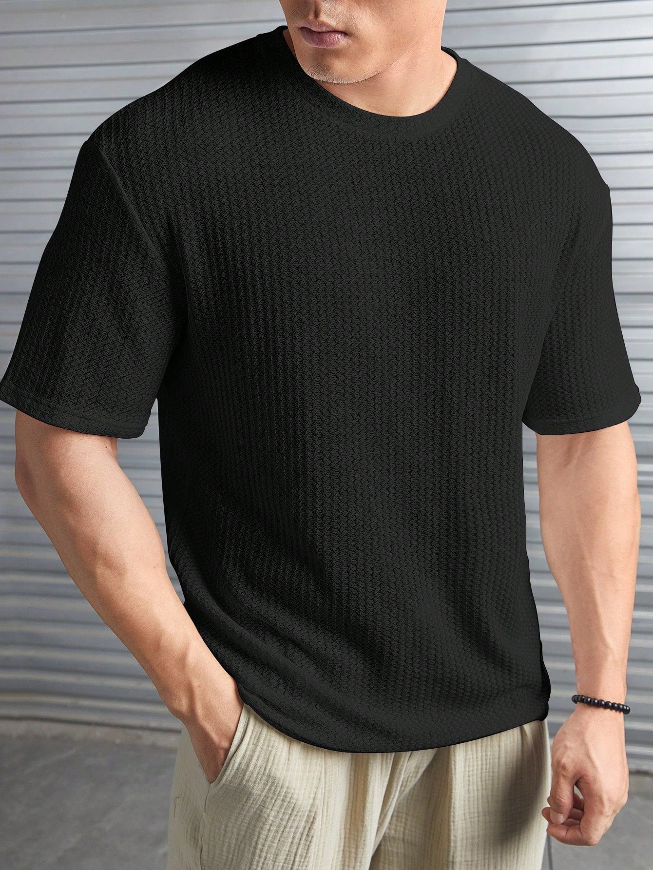 Nextthink Men's Solid Color Waffle-Knit Tee - NextthinkShopsm2303280205061553