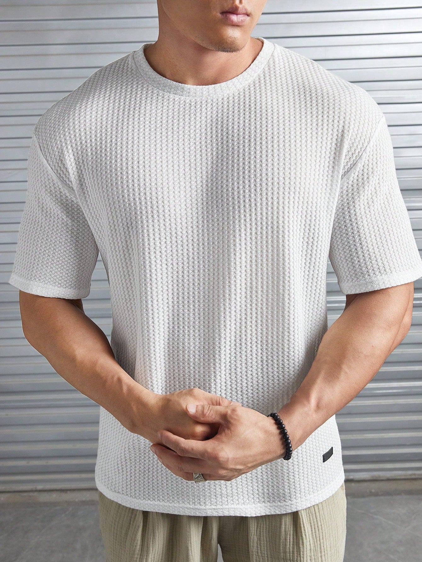 Nextthink Men's Solid Color Waffle-Knit Tee - NextthinkShopsm2303280205061553