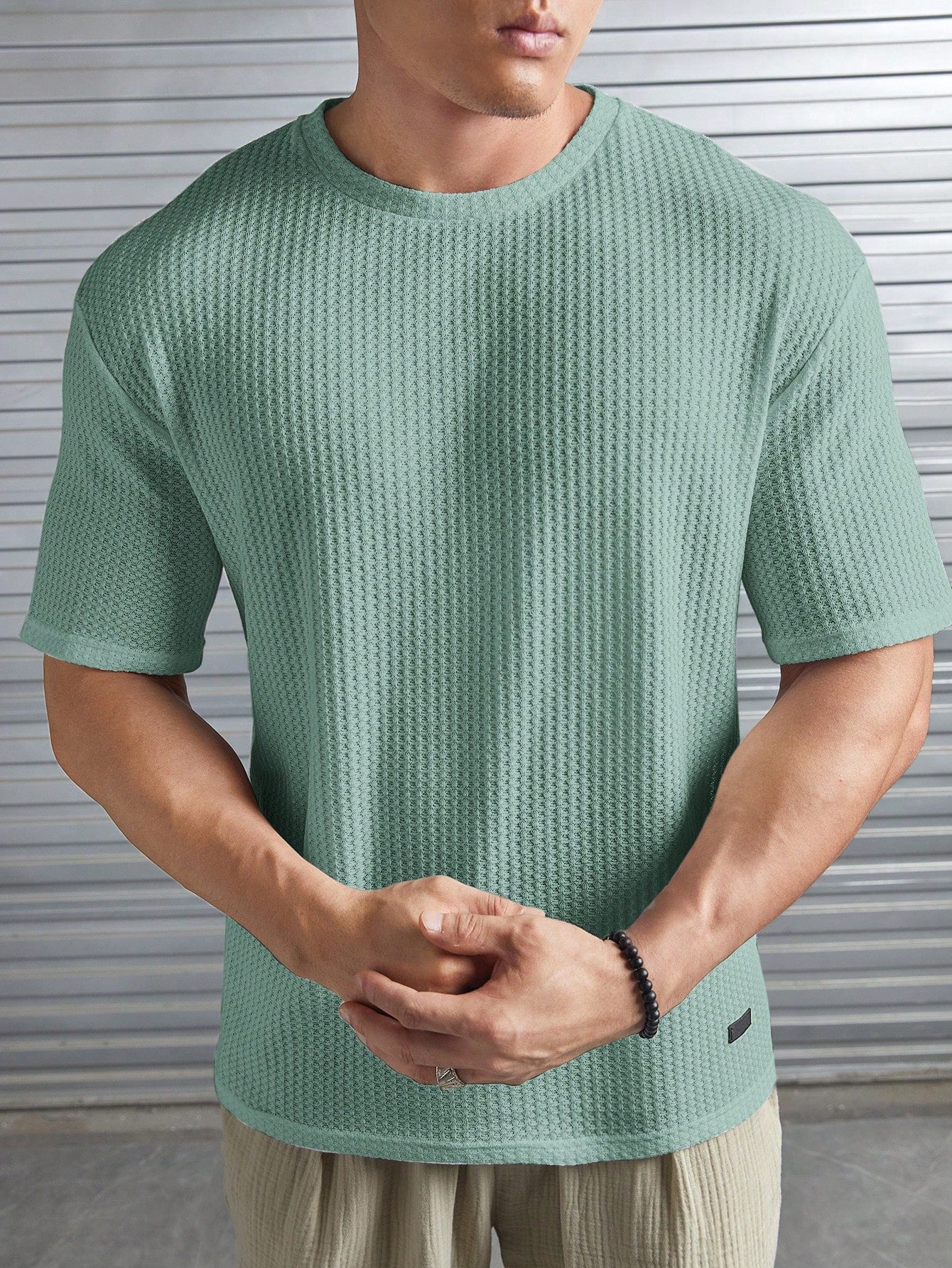 Nextthink Men's Solid Color Waffle-Knit Tee - NextthinkShopsm2303280205061553