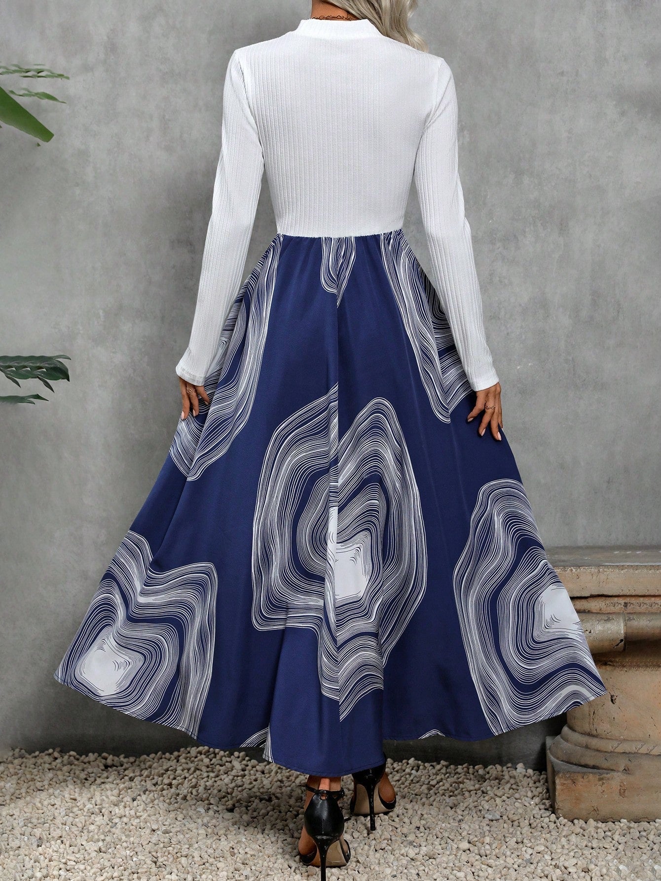 Nextthink Print A-line Dress Without Belt - NextthinkShopsw2210086752974449