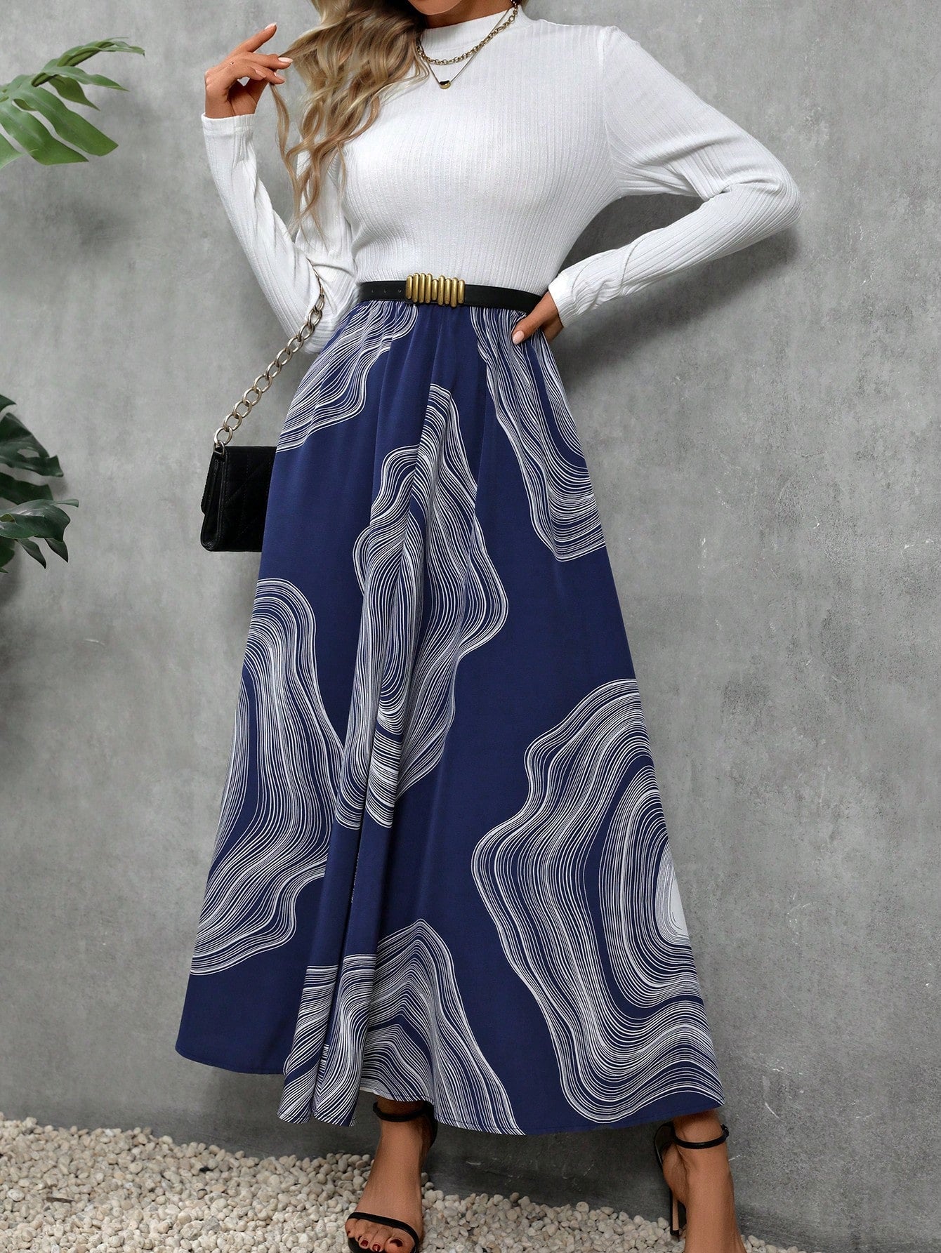 Nextthink Print A-line Dress Without Belt - NextthinkShopsw2210086752974449