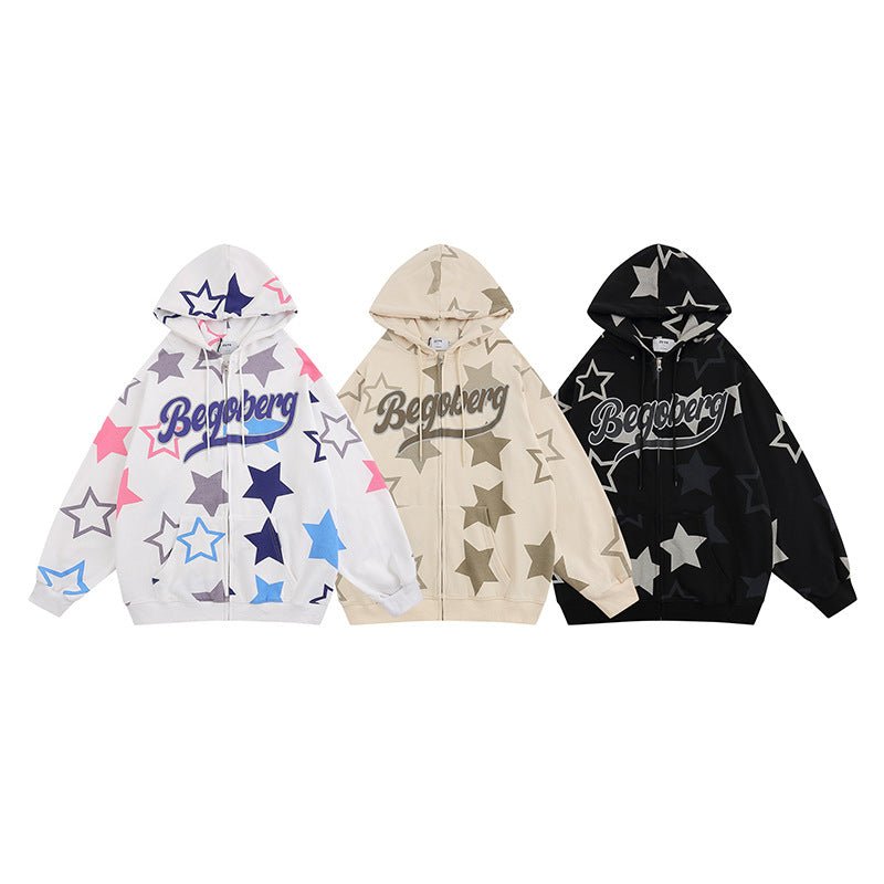 Printed Zipper Hoodies