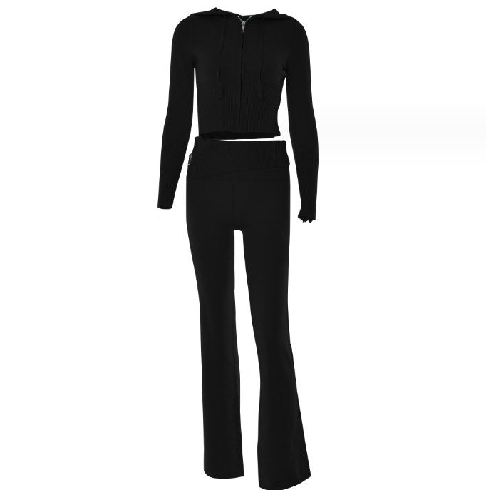 Nextthink Sexy Zip Long Sleeve Sweater And High Waist Long Pants Set - NextthinkShop