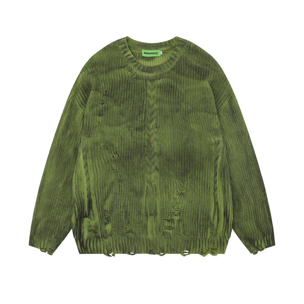 Nextthink Sunken Stripe Twist Crocheted Ripped Sweater - NextthinkShopMen's ClothingCJYD194322002BYMen's Clothing