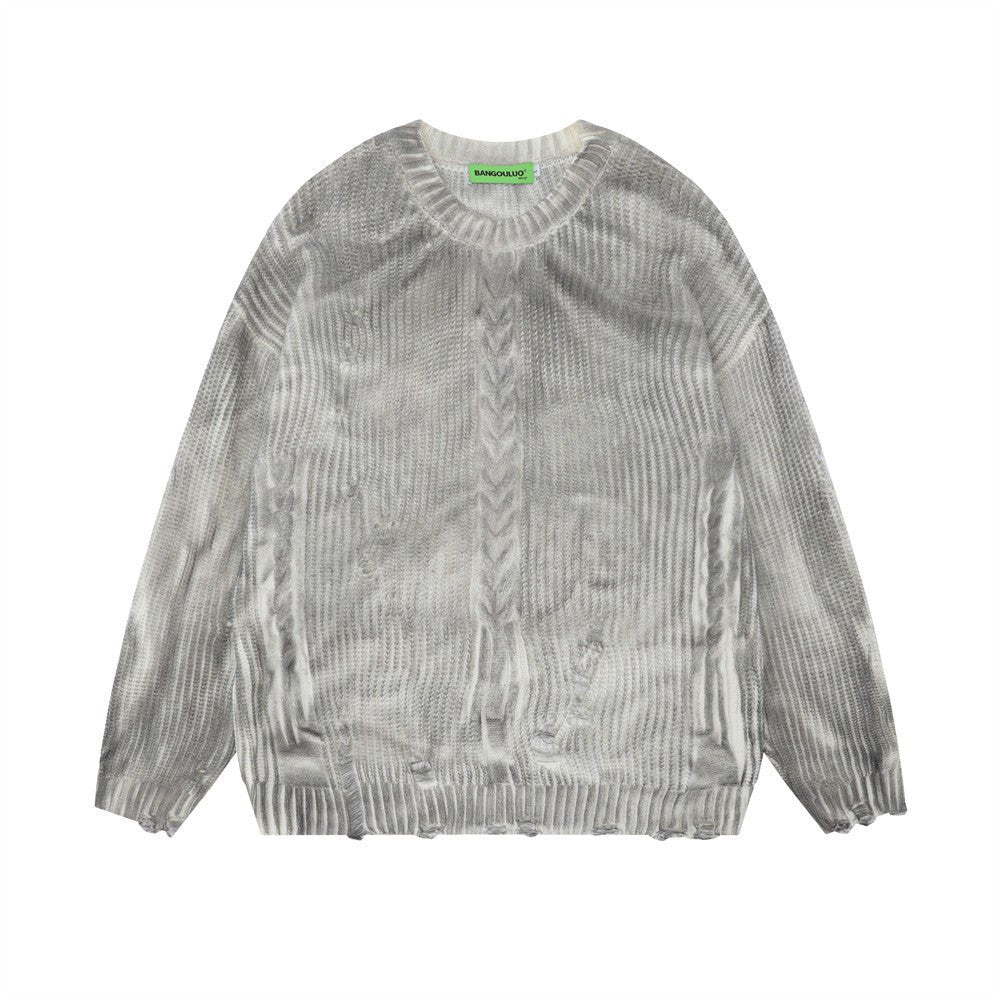 Nextthink Sunken Stripe Twist Crocheted Ripped Sweater - NextthinkShopMen's ClothingCJYD194322006FUMen's Clothing