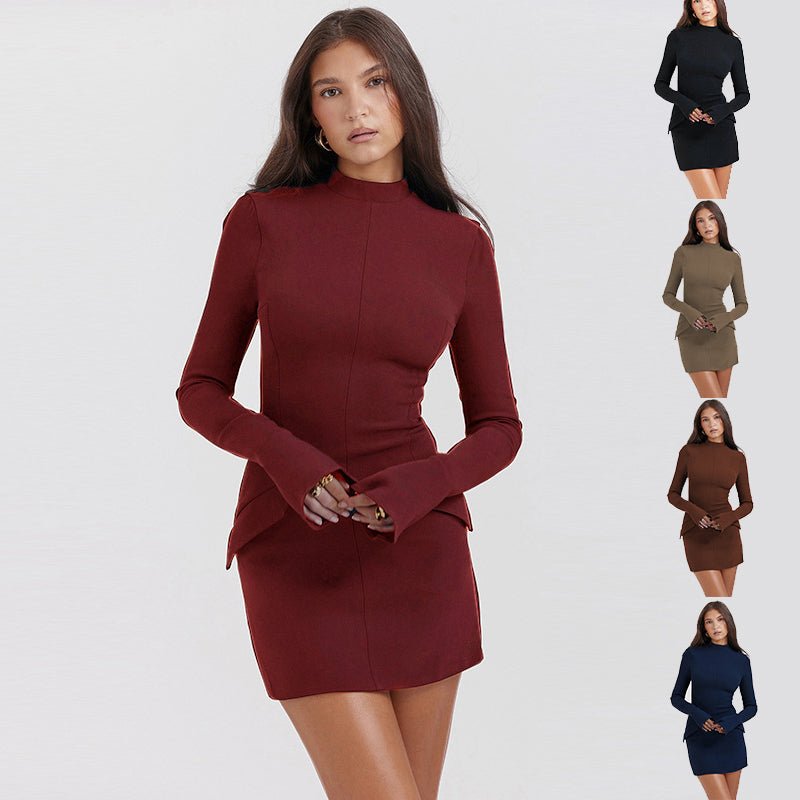 Nextthink Two Pockets Slim Bodycon Hip Short Dress For Women - NextthinkShop0CJLY189503603CX0