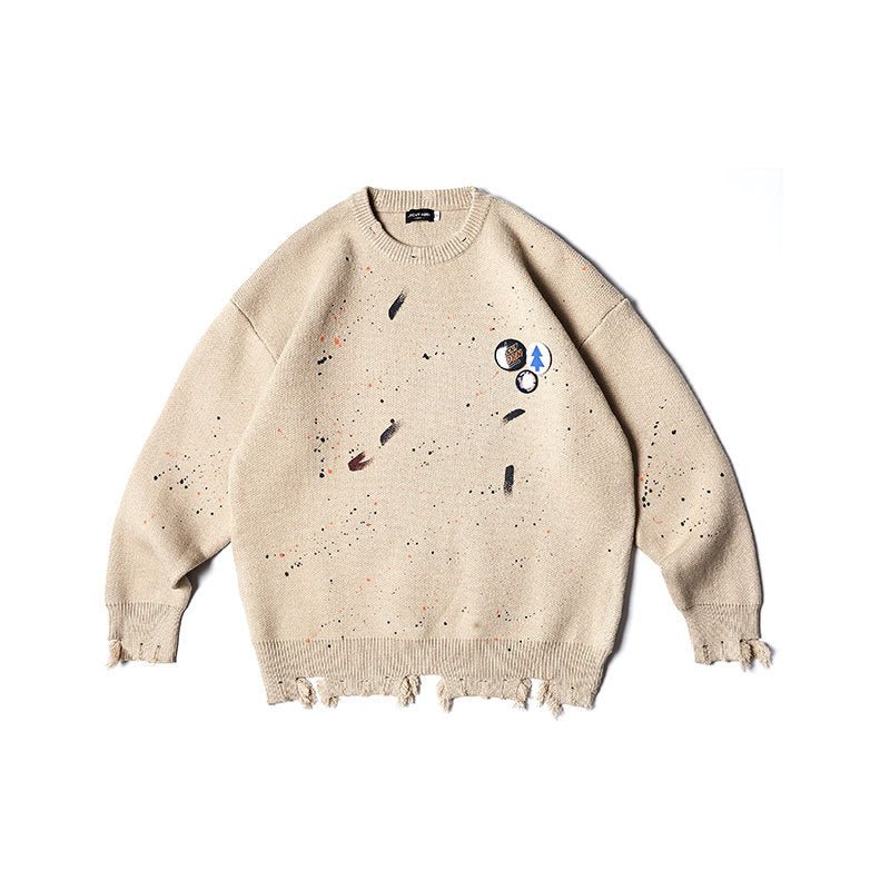 Paint Splash-ink Casual Round Neck Sweater Men's And Women's Sweaters - NextthinkShop0CJYD188029306FU0