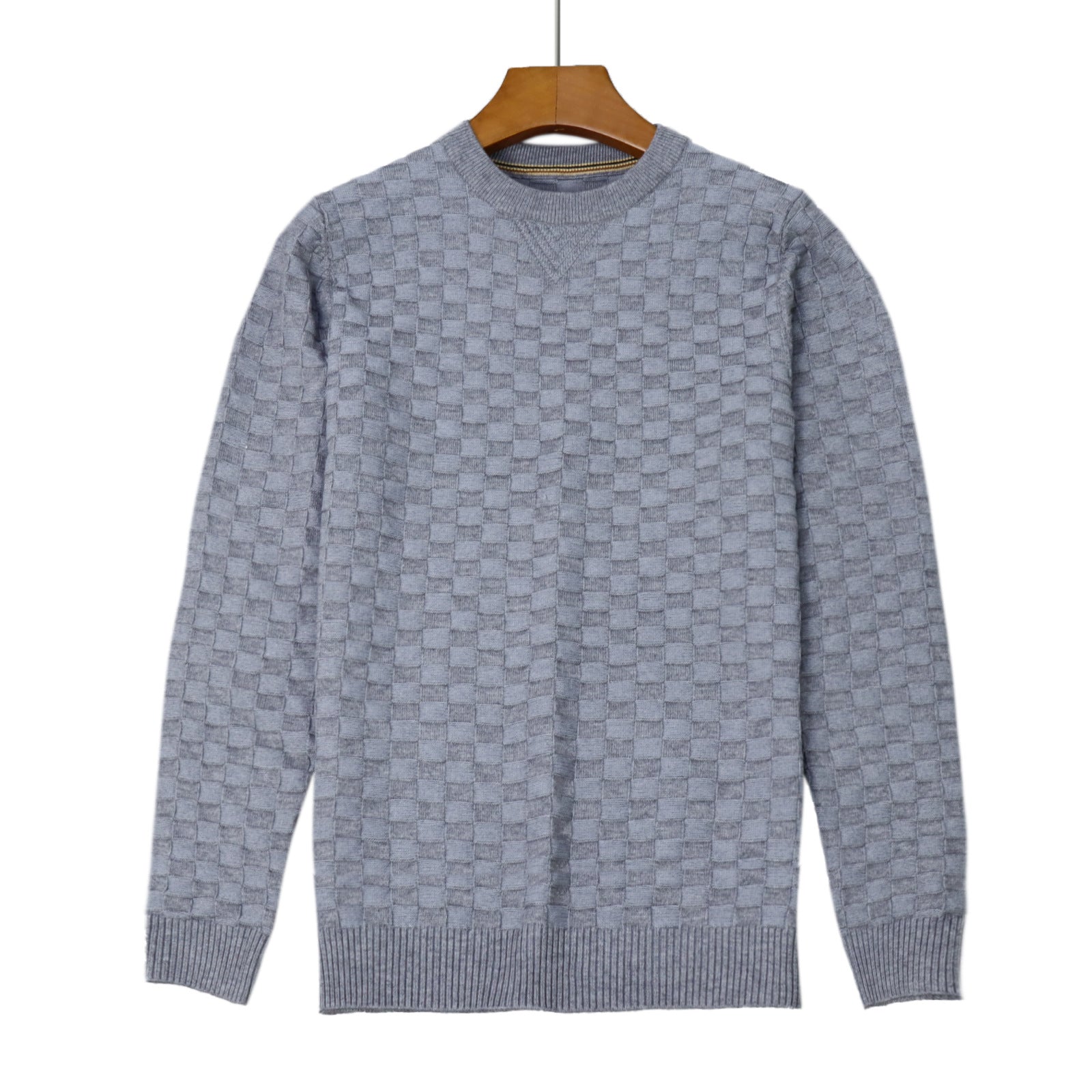 Retro Plaid Warm Casual Bottoming Round Neck Sweater - NextthinkShopMen's ClothingCJYD191343216PKMen's Clothing