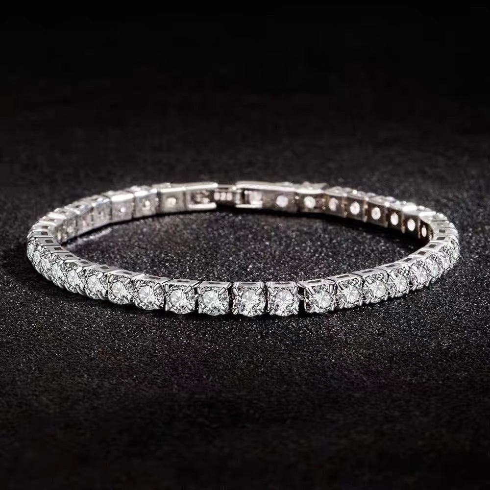 Silver High Carbon Diamond Bracelet Men And Women 5mm - NextthinkShop0CJSL173806101AZ0