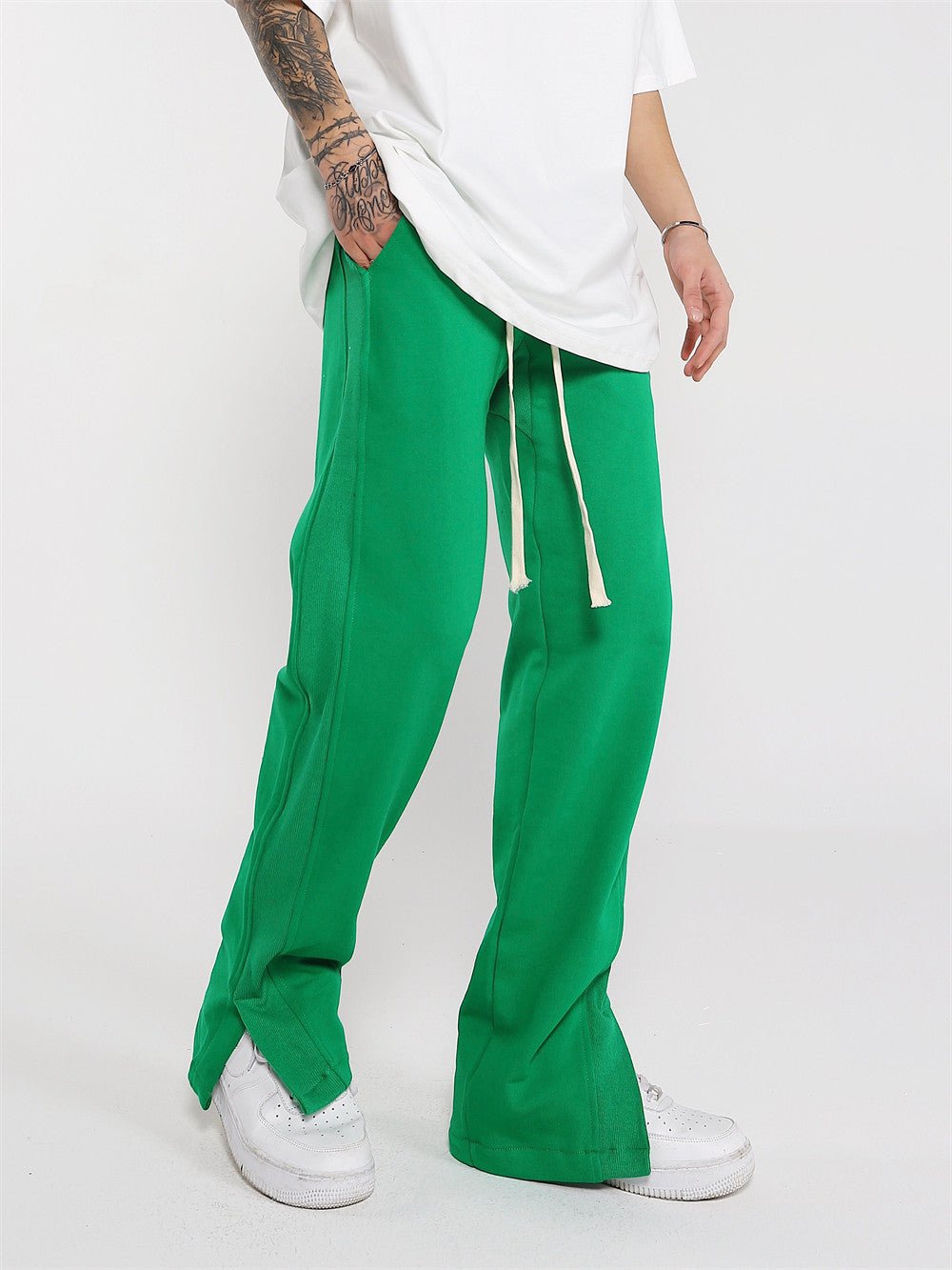 Solid Color Trousers Split Casual Sweatpants - NextthinkShop0CJXX151550507GT0