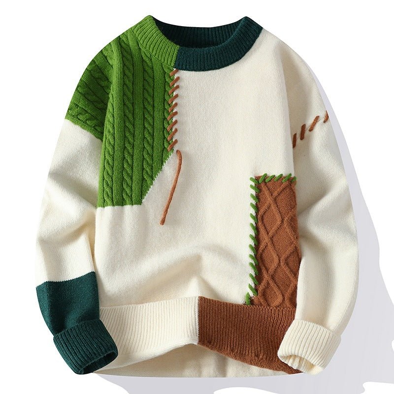 Sweater Men's American Retro Color Contrast Patchwork - NextthinkShopMen's ClothingCJYD191492502BYMen's Clothing