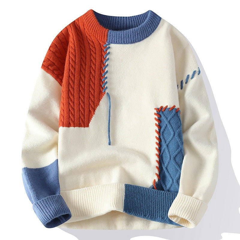 Sweater Men's American Retro Color Contrast Patchwork - NextthinkShopMen's ClothingCJYD191492508HSMen's Clothing