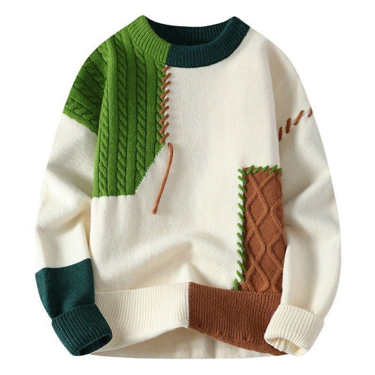 Sweater Men's American Retro Color Contrast Patchwork - NextthinkShopMen's ClothingCJYD191492514NMMen's Clothing