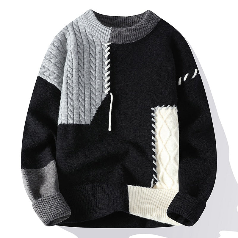 Sweater Men's American Retro Color Contrast Patchwork - NextthinkShopMen's ClothingCJYD191492514NMMen's Clothing