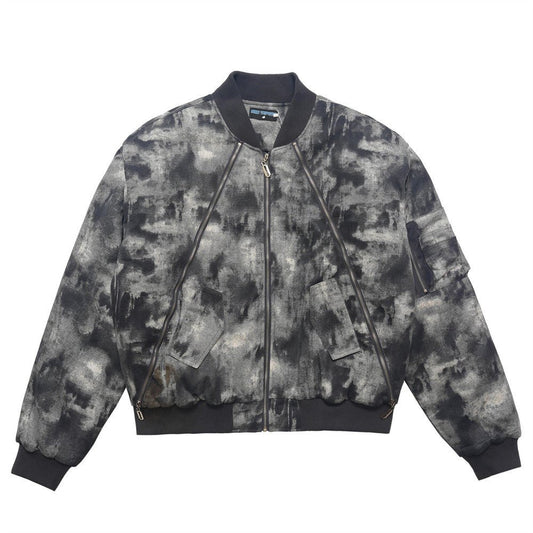 Tie-dye Camouflage Thick Quilted Baseball Jacket - NextthinkShop