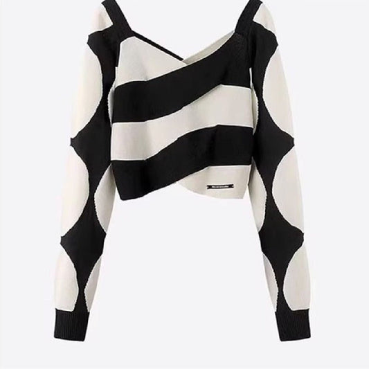 Women's Fashionable Stylish Striped Sweater - NextthinkShop